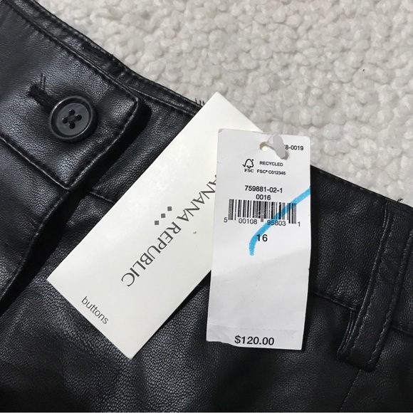 Banana Republic Faux Leather Midi Skirt Pockets A Line Size 16 - Picture 6 of 15